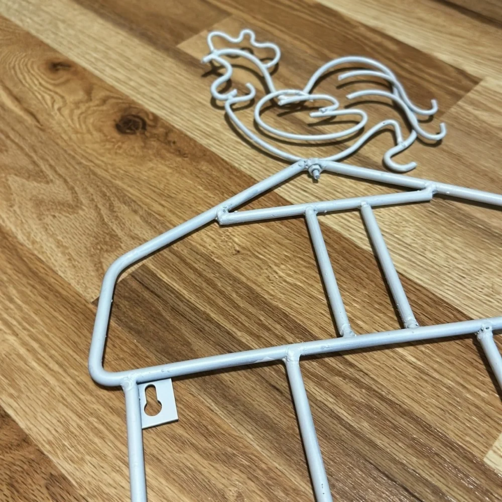 Vintage rooster wire plate wall decor 3 rooster plates set